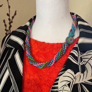 Vintage multicolor round beads necklace